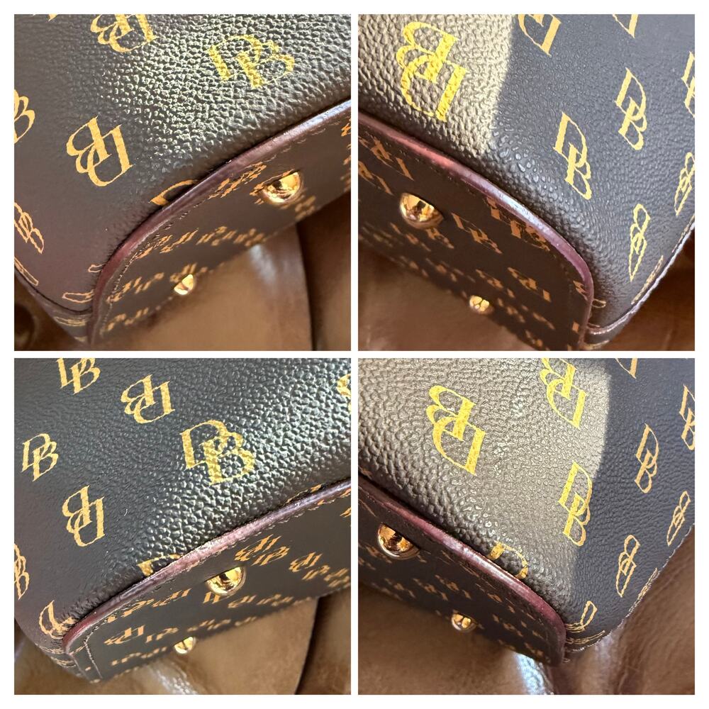 Dooney & Bourke Gretta Brenna Satchel Brown T-Moro DB Monogram Crossbody Tote - Picture 6 of 15